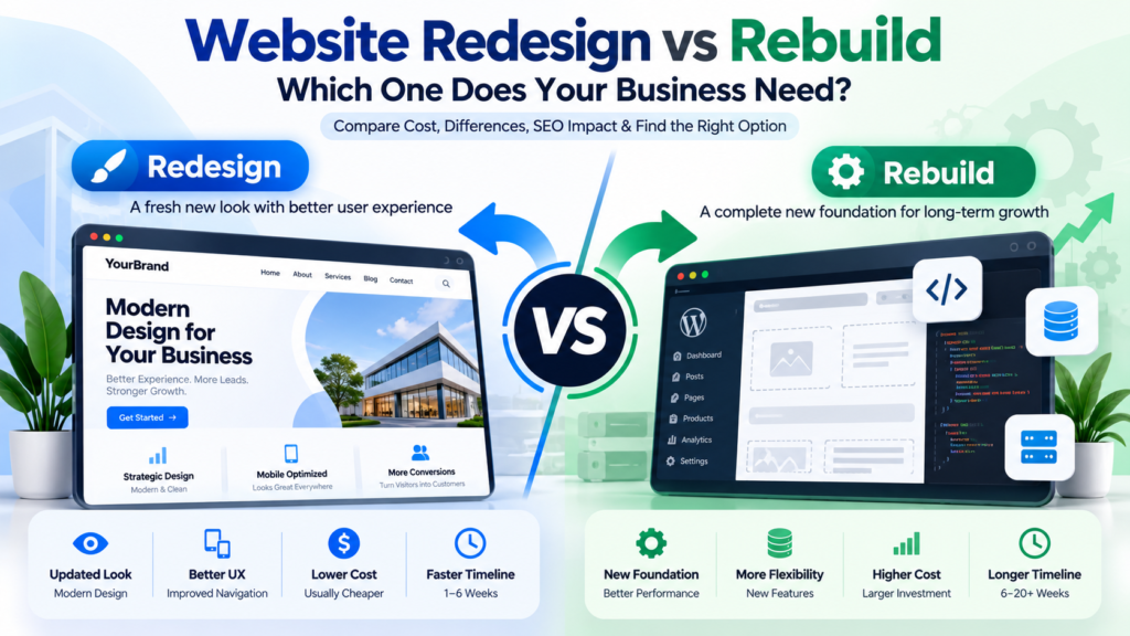 Website Redesign vs Rebuild: Cost, Differences & Which to Choose